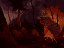 bambi father run fire escaping
