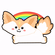 fox cute lovely emotion rainbow