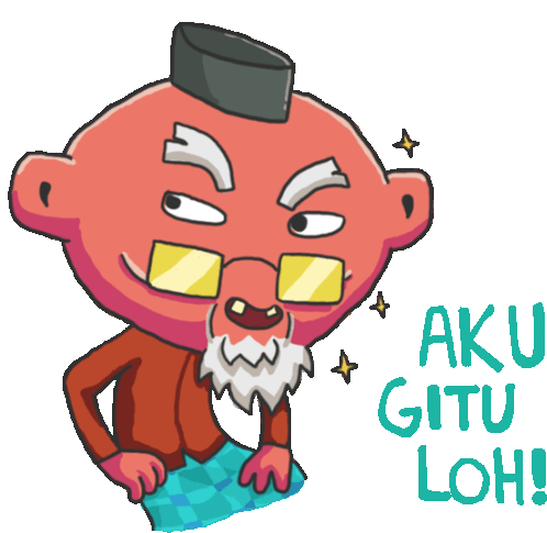 Confident Grandpa Says Aku Gitu Loh In Indonesian Sticker - Listento Your Elderly Aku Gitu Loh Side Eye Stickers