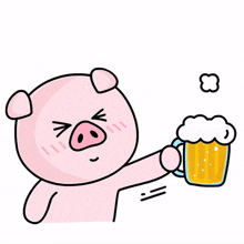 pig animal pink cute beer