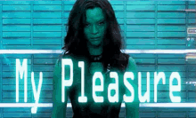 My Pleasure GIF - My Pleasure Gaurdians Of The Galaxy Gamora GIFs