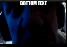 a screen shot of a person 's face with the words " bottom text " below it