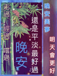 %E6%99%A9%E5%AE%89 well wishes goodnight bamboo butterflies