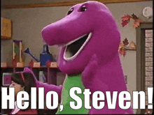 Barney The Dinosaur Hello Steven GIF - Barney The Dinosaur Hello Steven Steven GIFs