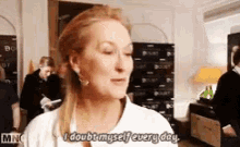 I Doubt Myself Everyday Meryl Streep GIF - I Doubt Myself Everyday Meryl Streep Doubt Myself GIFs