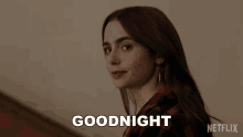 Goodnight Emily Cooper GIF - Goodnight Emily Cooper Lily Collins GIFs