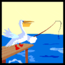 Pelican Fishing GIF - Pelican Fishing Fishing Pole GIFs