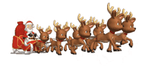santa claus gift christmas reindeer fly