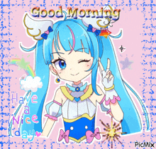 Cure Sky Good Morning GIF - Cure Sky Good Morning Hirogaru GIFs