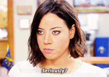 Parks And Rec April Ludgate GIF - Parks And Rec April Ludgate Seriously GIFs