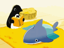 penguin shark picnic cute