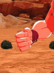 a person 's fist is shown in a video game