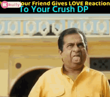 when your friend gives love reaction to your crush dp funny gifs brahmanandam gabbar singh