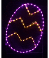 a christmas light display with a skeleton and the word rip