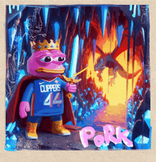 a cartoon of a clippers player with a sword