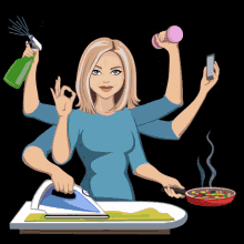 Girl Multitasking GIF - Girl Multitasking Household Chores GIFs