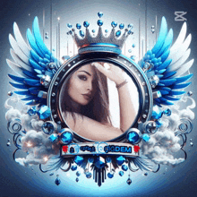 a picture of a woman with a crown and the name cigdem on the bottom of it