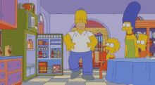 Raiding The Fridge When I'M Home Alone GIF - Simpsons Clothes Naked GIFs