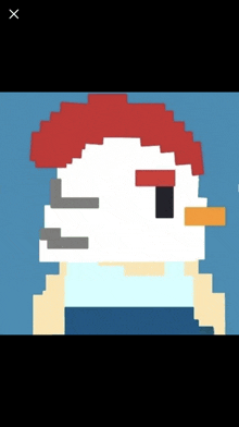 a pixel art of a person with red hair
