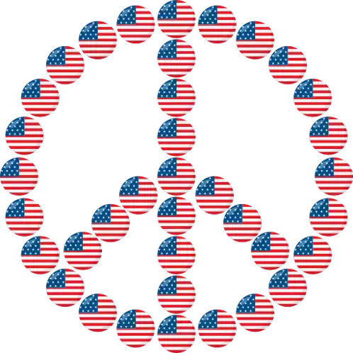 United States Of America Flag Peace Sign Joypixels Sticker - United States Of America Flag Peace Sign Peace Sign Joypixels Stickers