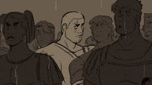 a drawing of a group of people with the name eurylochus captain