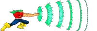 a pixel art illustration of a man with green hair
