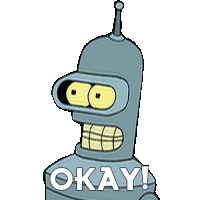Okay Bender Sticker - Okay Bender Futurama Stickers