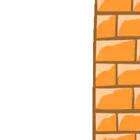 a cartoon dolphin is peeking behind a brick wall