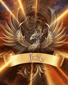 a picture of a phoenix with the name jess