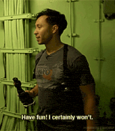 a man wearing a tokyo shirt says have fun i certainly won t