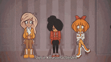 a cartoon of a girl with a bow in her hair and the words schreiewt in japsterdams on the bottom