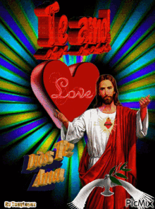 dios te ama sacred heart of jesus te amo i love you love