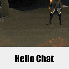 a pixelated image of a spider and the words hello chat