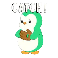 a baseball with a green star and the words catch on it