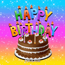 a birthday cake with candles that says happy birthday