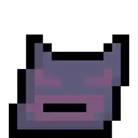 a pixel art drawing of a purple object with a black border and a white background .