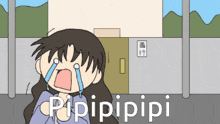 a cartoon of a girl crying with the word pipipipi on the bottom right