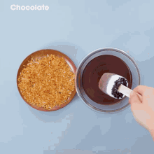 a white plate with three marshmallows covered in chocolate and coconut sprinkles
